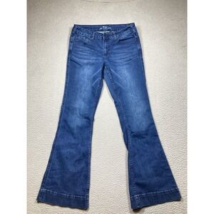 Just Tuff Jeans Womens 31x33 Blue Flare Medium Wash Stretch Denim Mid‎ Rise
